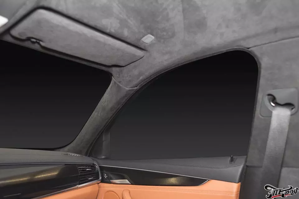 BMW X6. Окрас и установка бамперов, перетяжка потолка в алькантару.